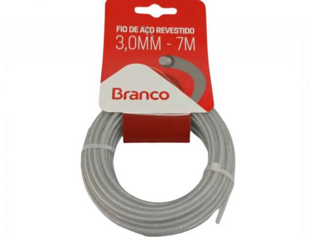 Fio Nylon C/ Aço Branco 3mm 7mtr Roçadeira