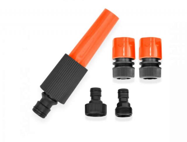 Conjunto para mangueira - esguicho - 5 peças - 1/2