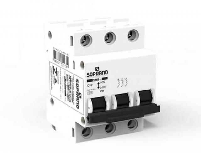 Disjuntor Tripolar 63A Din Curva C 3Ka - Soprano